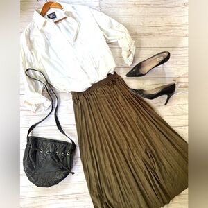 Oak + Fort suede look skirt